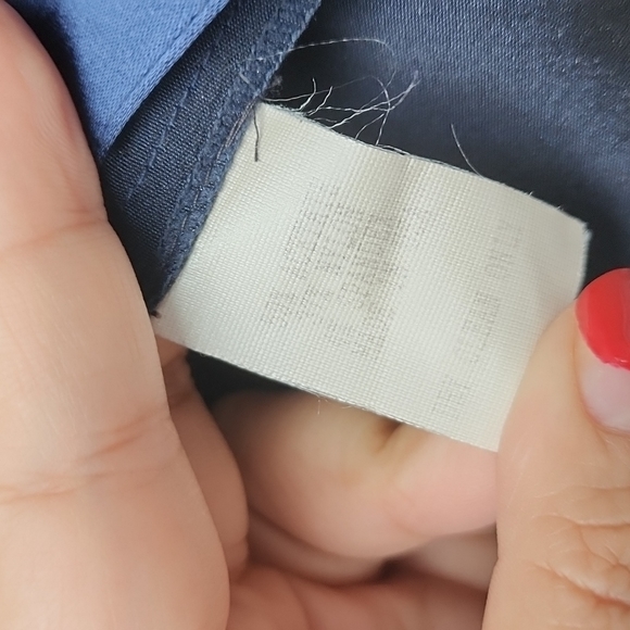 Vintage Cynthia Steffe Metallic Navy Button Down Shirt - Picture 6 of 8